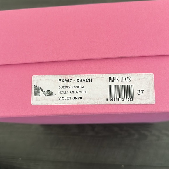 Paris Texas Violet Onyx Holly Anja Crystal-Embellished Mules - Picture 9 of 12